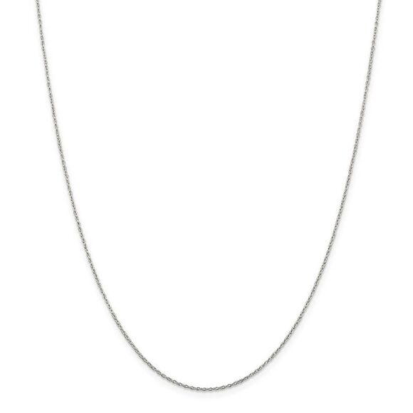 1.3mm, Sterling Silver Solid Cable Chain Necklace, 22 Inch - Picture 2 of 7